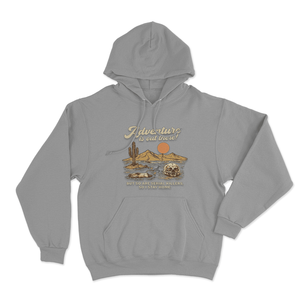 Adventure Is Out There Unisex Hoodie Grey Adventure Is Out There Unisex Hoodie Grey