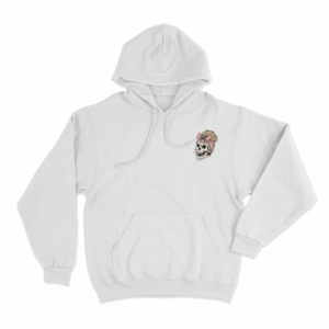 Bow Skull Unisex Hoodie White